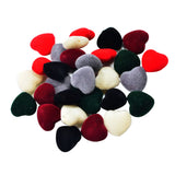 Maxbell 30 Pieces Mixed Acrylic Flocking Felt Spacer Beads Heart Beads DIY Pendant Charms Fit Necklace&Bracelet&Earring 18x20mm