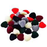 Maxbell 30 Pieces Mixed Acrylic Flocking Felt Spacer Beads Heart Beads DIY Pendant Charms Fit Necklace&Bracelet&Earring 18x20mm