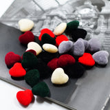 Maxbell 30 Pieces Mixed Acrylic Flocking Felt Spacer Beads Heart Beads DIY Pendant Charms Fit Necklace&Bracelet&Earring 18x20mm