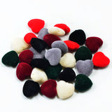 Maxbell 30 Pieces Mixed Acrylic Flocking Felt Spacer Beads Heart Beads DIY Pendant Charms Fit Necklace&Bracelet&Earring 18x20mm