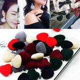 Maxbell 30 Pieces Mixed Acrylic Flocking Felt Spacer Beads Heart Beads DIY Pendant Charms Fit Necklace&Bracelet&Earring 18x20mm