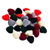 Maxbell 30 Pieces Mixed Acrylic Flocking Felt Spacer Beads Heart Beads DIY Pendant Charms Fit Necklace&Bracelet&Earring 18x20mm