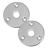Maxbell Round Jack Plate Cover fr Les Paul or Tele Style Electric Guitar Bass Silver