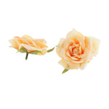 Maxbell Rose Artificial Single Side Flower DIY Wedding Hair Clip Light Orange