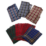 Maxbell Pack of 12 Men's Vintage Plaid Square Handkerchief Hanky Wedding Party Handkerchiefs Xmas