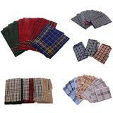 Maxbell Pack of 12 Men's Vintage Plaid Square Handkerchief Hanky Wedding Party Handkerchiefs Xmas