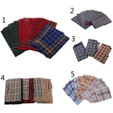 Maxbell Pack of 12 Men's Vintage Plaid Square Handkerchief Hanky Wedding Party Handkerchiefs Xmas