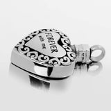 Maxbell Heart Shape Forever with me Carved Memorial Pet Ash Cremation Urn Pendant