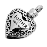 Maxbell Heart Shape Forever with me Carved Memorial Pet Ash Cremation Urn Pendant