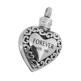 Maxbell Heart Shape Forever with me Carved Memorial Pet Ash Cremation Urn Pendant