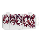Maxbell 50 Pieces Various Sizes High Carbon Steel Crank Hook Wide Gap Barbed Bass Shad Jig Hooks with 5 Compartments Fishing Box Red