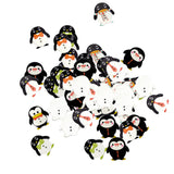 Maxbell 100Pcs Penguin Shapes Wood Buttons for Sewing Crafting 25mm