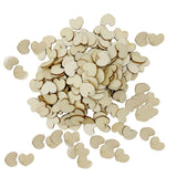 Maxbell 200 Pieces Wood Cutout Shapes Unfinished Heart Slices for Craft 12x15mm