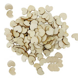 Maxbell 200 Pieces Wood Cutout Shapes Unfinished Heart Slices for Craft 12x15mm