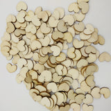 Maxbell 200 Pieces Wood Cutout Shapes Unfinished Heart Slices for Craft 12x15mm