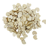Maxbell 200 Pieces Wood Cutout Shapes Unfinished Heart Slices for Craft 12x15mm