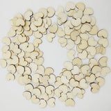 Maxbell 200 Pieces Wood Cutout Shapes Unfinished Heart Slices for Craft 12x15mm