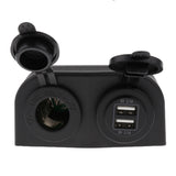 Maxbell 4.2A Dual USB 12V Plug Power Outlet Dual USB Charger Socket Mount + Wires