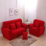 Maxbell Fashionable 3-Seater Sofa Covers Couch Protector Elastic Spandex Washable Slipcover Home Hotel Office Sofa Decor Red