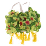 Maxbell 8PCS/SET Women Girls Ladies Fashionable Hula Grass Skirt Top Wrist Ankle Flower Hawaiian Costume Summer Beach Party Supplies Yellow