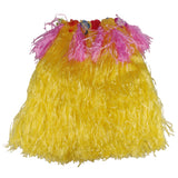 Maxbell 8PCS/SET Women Girls Ladies Fashionable Hula Grass Skirt Top Wrist Ankle Flower Hawaiian Costume Summer Beach Party Supplies Yellow