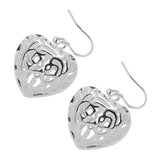 Maxbell Women Jewelry Classical Silver Heart Shape Hollow Dangle Earrings Ear Studs