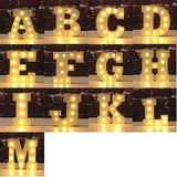 Maxbell Wooden 6'' LED Vintage Letter Lights Circus Style Alphabet Light Up Signs P