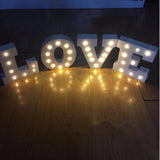 Maxbell Wooden 6'' LED Vintage Letter Lights Circus Style Alphabet Light Up Signs P