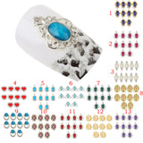 Maxbell Pack of 10 Metallic Nail Art Tips 3D Jewelry Glitter Rhinestone DIY Decoration Manicure Tool