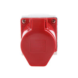 Maxbell 4 Pin Angled Surface Wall Socket 380V 3P+E Waterproof IP44 32A Red