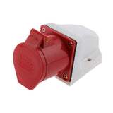 Maxbell 4 Pin Angled Surface Wall Socket 380V 3P+E Waterproof IP44 32A Red