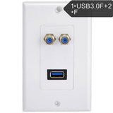Maxbell USB 3.0 VGA Component Composite Audio Video Wall Face Plate Panel