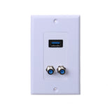Maxbell USB 3.0 VGA Component Composite Audio Video Wall Face Plate Panel