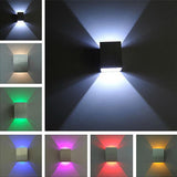 Maxbell 3W LED Square Wall Lamp Sconces Wall Fixture 7 Color Automatic Changed Light