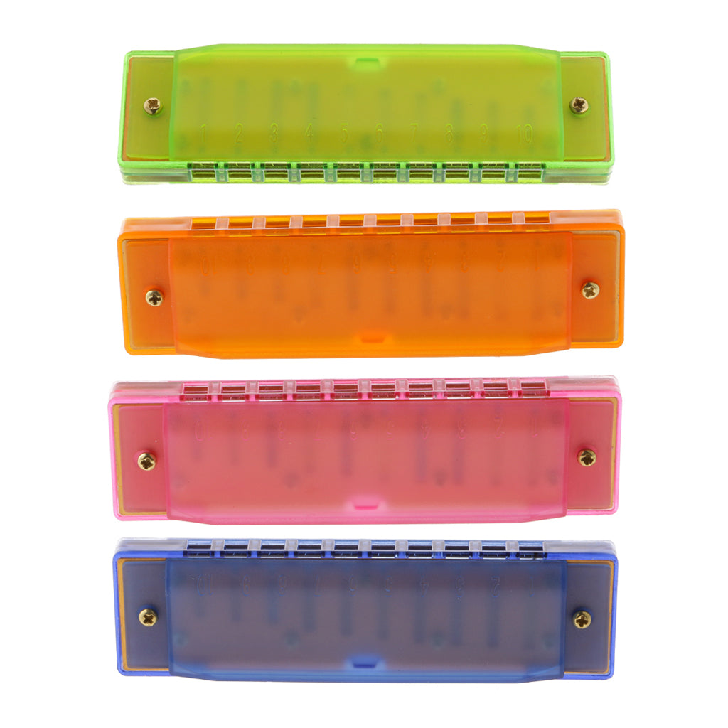 Maxbell Orph Children's 10-Hole Plastic Harmonica Musical Instrument Green Kids Gift