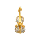 Maxbell Women Jewelry Antqiue Violin Crystal Autumn Clothing Accessories Brooch Pin