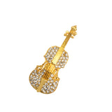 Maxbell Women Jewelry Antqiue Violin Crystal Autumn Clothing Accessories Brooch Pin