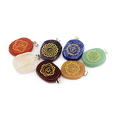 Maxbell Engraved Red Agate Chakra Reiki Energy Healing Crystal Jewellery Pendant