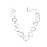 Maxbell Women Punk Style Geometry Round Circle Collar Choker Necklace Silver