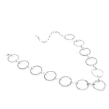 Maxbell Women Punk Style Geometry Round Circle Collar Choker Necklace Silver