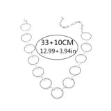 Maxbell Women Punk Style Geometry Round Circle Collar Choker Necklace Silver