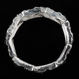 Maxbell Crystal Rhinestone Wide Elastic Cuff Bracelet Bangle for Wedding Bride Girls