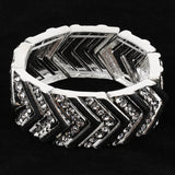 Maxbell Crystal Rhinestone Wide Elastic Cuff Bracelet Bangle for Wedding Bride Girls