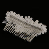 Maxbell Elegant Lace Flower Faux Pearl Headpiece Wedding Jewelry Pearl Hair Comb Fashion Decoration