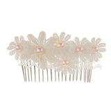 Maxbell Elegant Lace Flower Faux Pearl Headpiece Wedding Jewelry Pearl Hair Comb Fashion Decoration