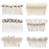 Maxbell Elegant Lace Flower Faux Pearl Headpiece Wedding Jewelry Pearl Hair Comb Fashion Decoration