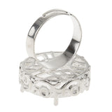 Maxbell 1 Piece Cabochon Frame Adjustable Ring Base Setting Tray Blank Round 18mm