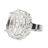 Maxbell 1 Piece Cabochon Frame Adjustable Ring Base Setting Tray Blank Round 18mm
