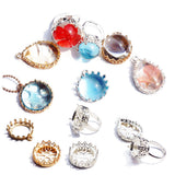 Maxbell 1 Piece Cabochon Frame Adjustable Ring Base Setting Tray Blank Round 18mm