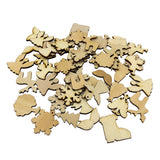 Maxbell 50 Pieces Unfinished Wooden Christmas Embellishments for Christmas Tree Decoration